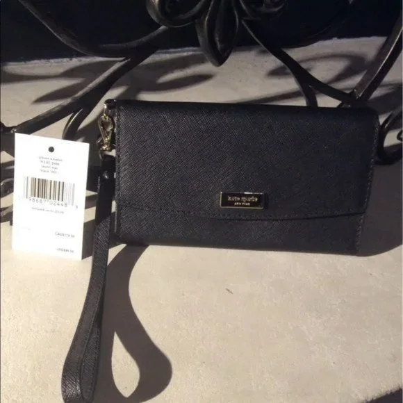 Kate Spade Laurel Way Black Wristlet Wallet Phone NWT - Picture 4 of 6